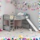 preview thumbnail 2 of 12, Stylish & Simple Twin size Loft Bed with Slide and Ladder, Maximized Space, Solid Construction & Versatility Galore, Grey