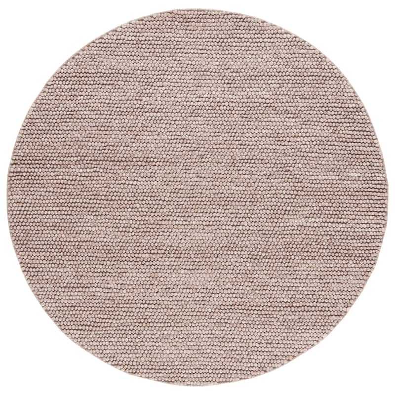SAFAVIEH Handmade Natura Gonnie Wool Rug - 6' Round - Brown