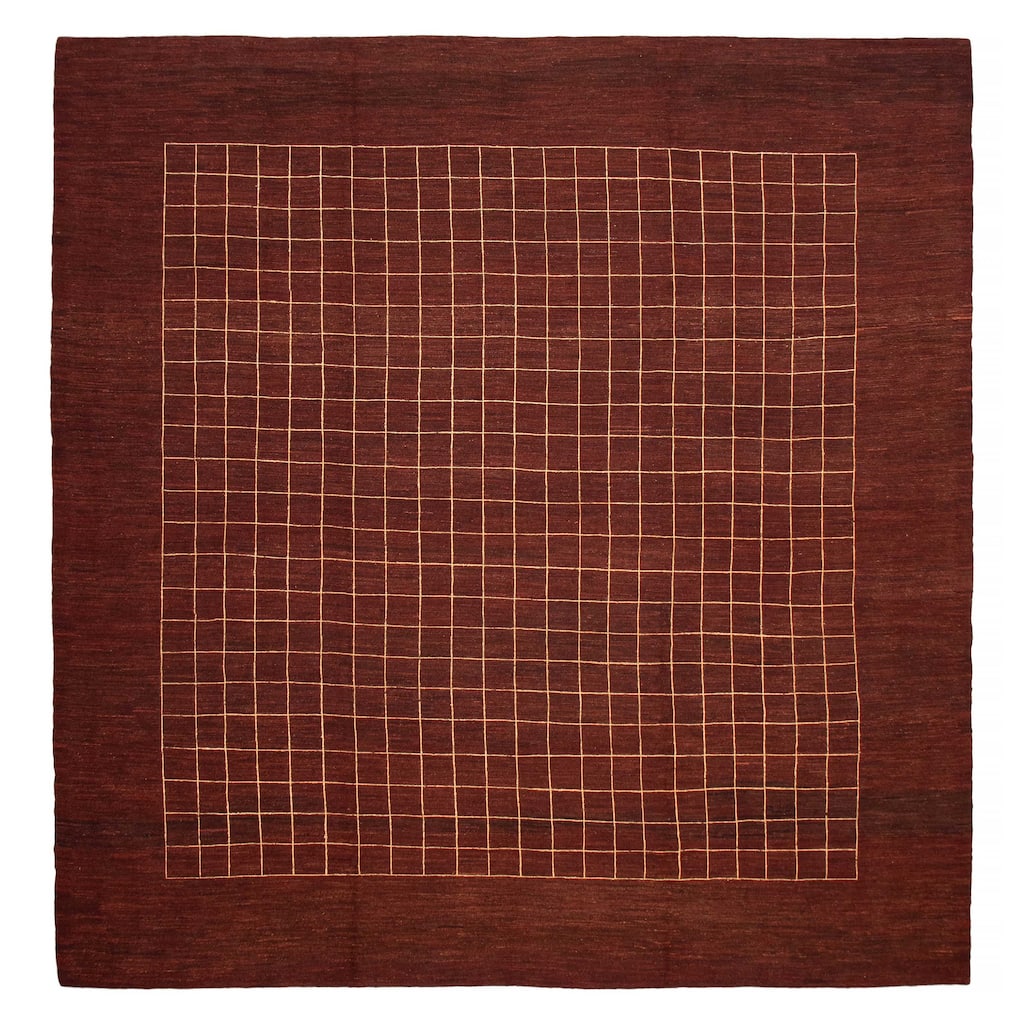 ECARPETGALLERY Flat-Weave Lahor Finest Burgundy Wool Tapestry Kilim - 13'2 x 13'4