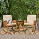 preview thumbnail 1 of 0, Casa Acacia Wood Rocking Chairs (Set of 2) by Christopher Knight Home Brown Patina + Cream