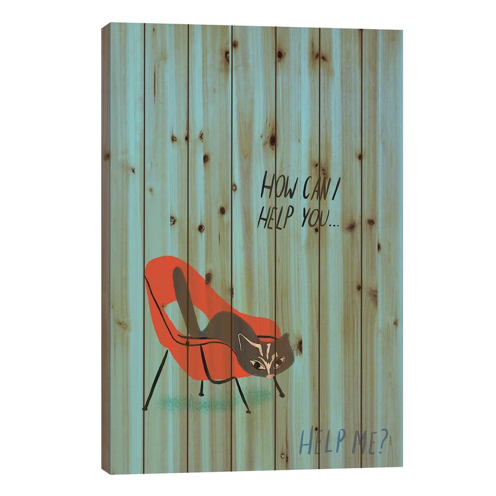 Mod Cats III Print On Wood by Blanckslate - Multi-Color