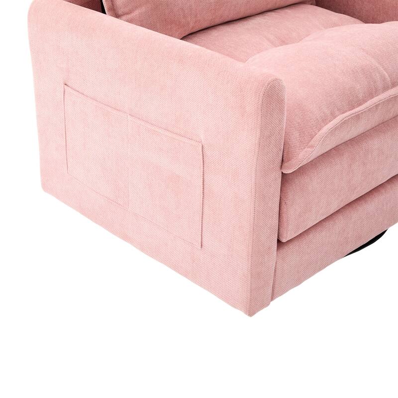 GDFStudio - Chenille 36.22" Swivel Barrel Chair