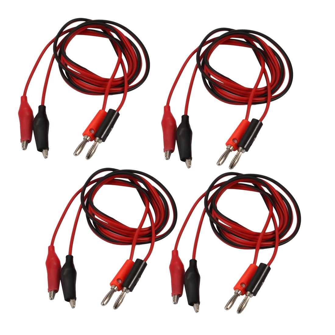 4 Pairs Alligator to Banana Connector Cable Jumper Wire Test Wires