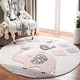 preview thumbnail 11 of 14, SAFAVIEH Carousel Kids Ursola Elephant Rug 3' Round - Pink/Ivory - Round