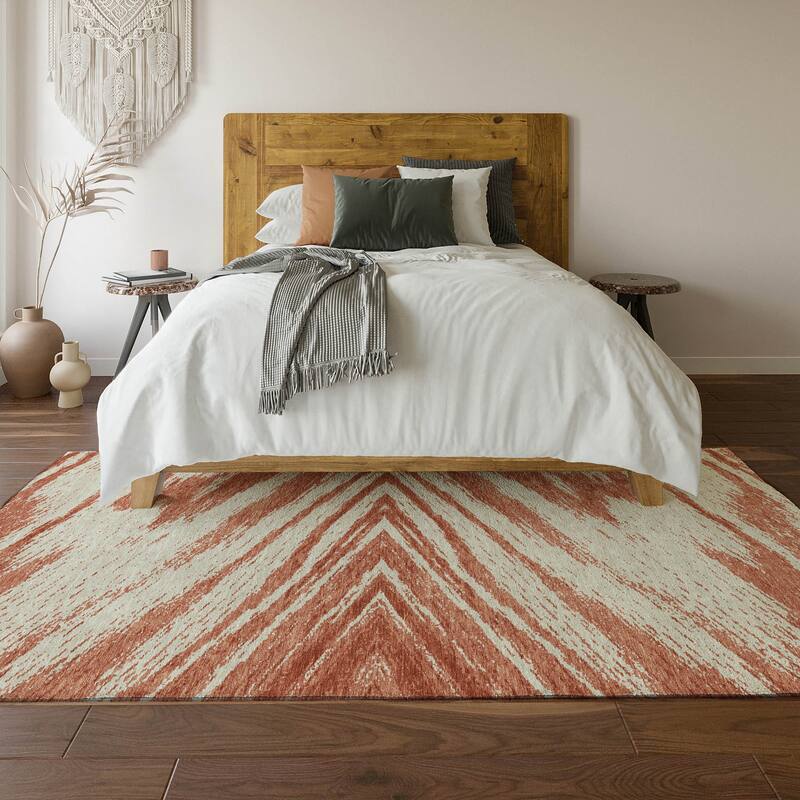 Premium Washable Super Soft Modern Chevron Mayfield Rug