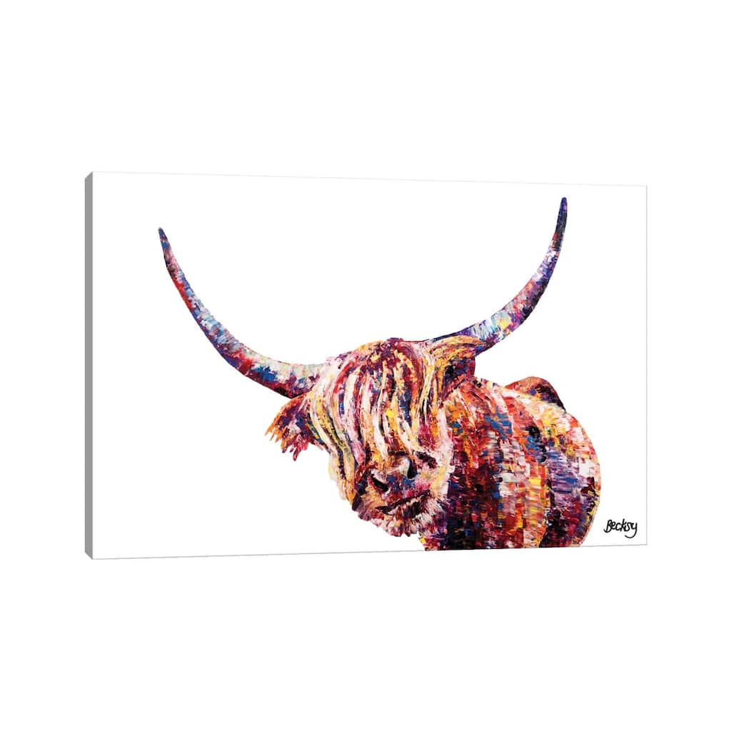 iCanvas "Olivia's Highland Cow" by Becksy Canvas Print