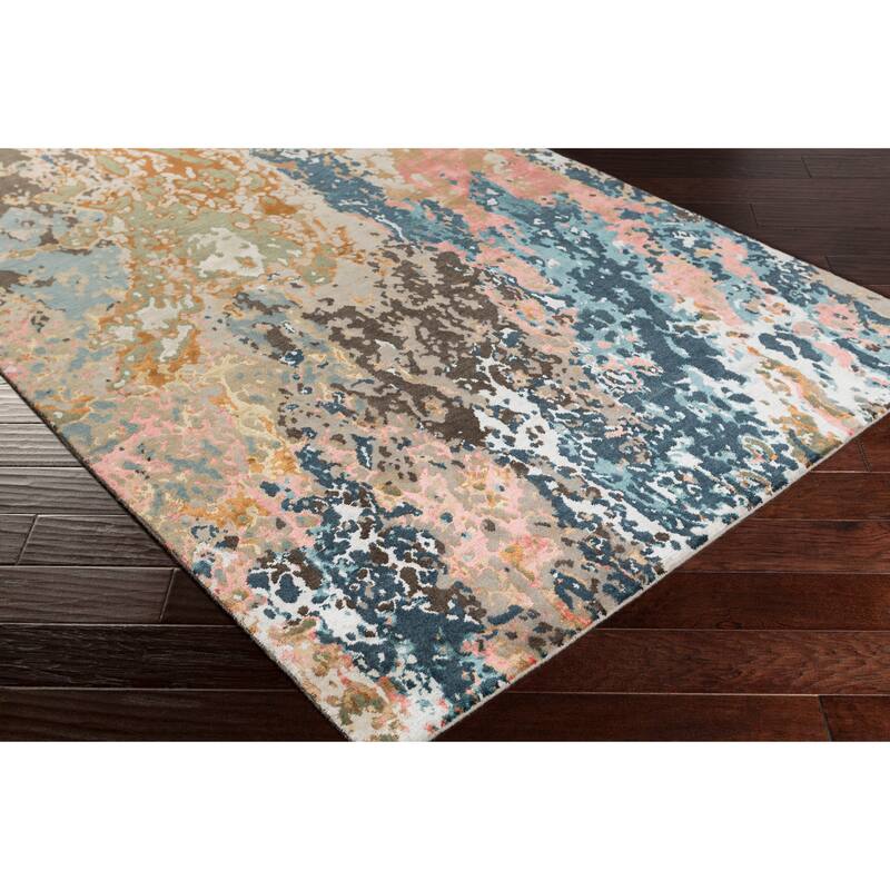 Hand-Knotted Heywood Abstract Viscose Area Rug - 6' x 9'