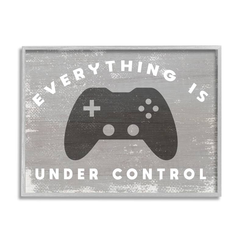Stupell Everything is Under Control Rustic Video Game Controller Framed Wall Art - Grey