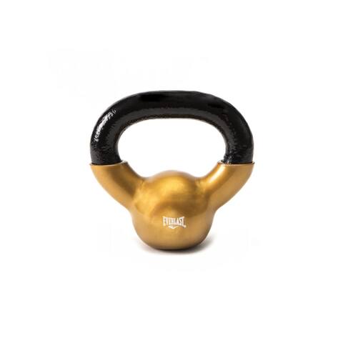Everlast Vinyl Coated Iron Kettlebell Exercise Training Weight, 5 Pound, Gold