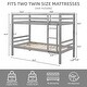 preview thumbnail 6 of 41, Twin over Twin Wooden Bunk Bed,High Guardrail,Ladder,Kids Teens,Dorm