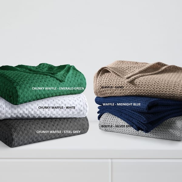 Cotton Waffle Weave Garment Washed Oversized Blanket or Throw On Sale