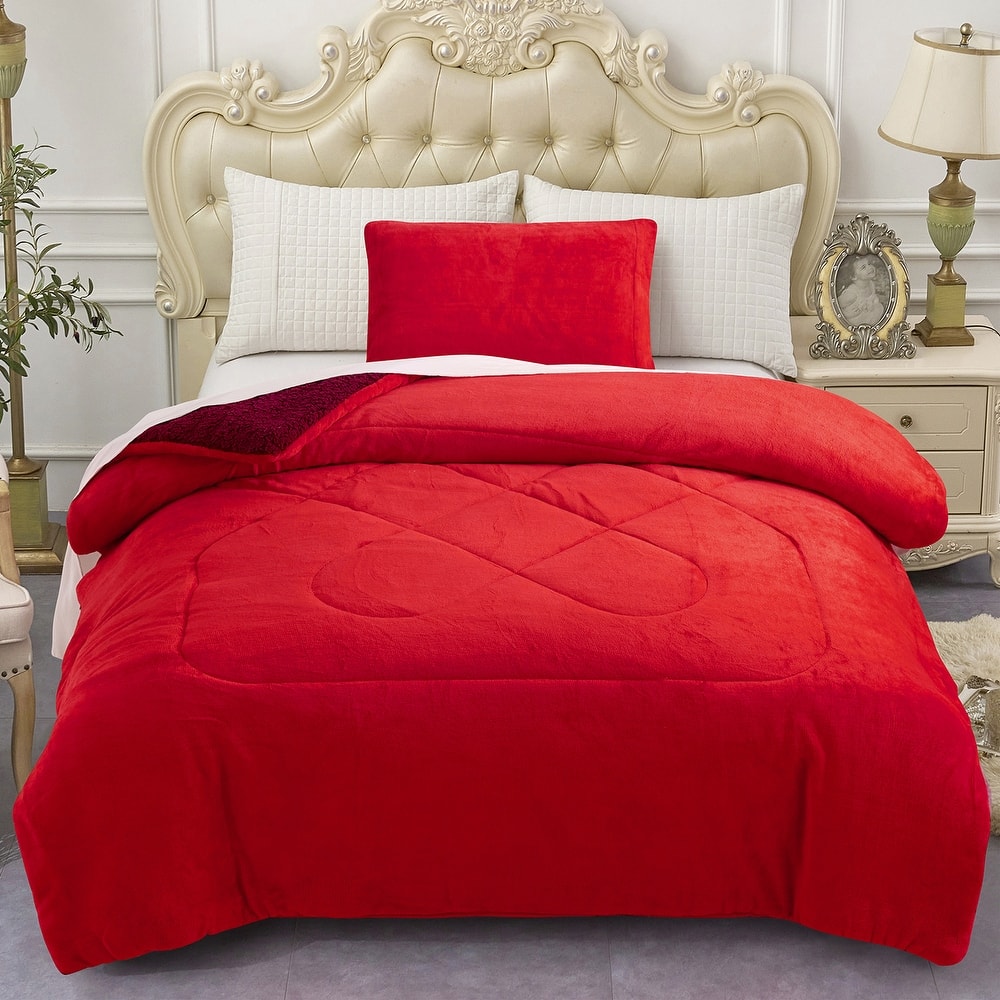 Sherpa Fleece Kids Comforter Set, Christmas Xmas Gift for Children