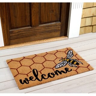 Welcome Better Trends Coir Door Mat is Strong Easy to Clean and Colorful 100 Percent Natural Coir in Vibrant Designs 18 x 30 Rectangle 