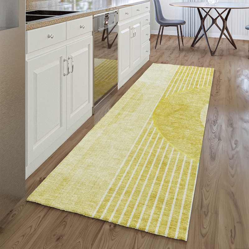Premium Washable Super Soft Modern Gatsby Mayfield Rug - Wheat - 2' 3" x 7' 6" - Runner