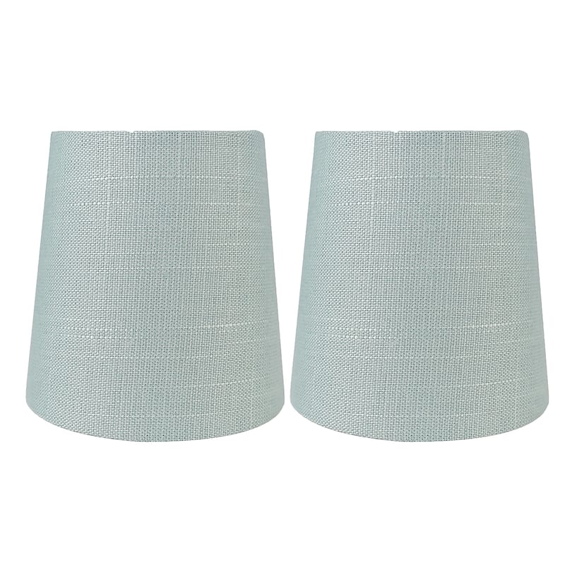 Meriville Linen Clip On Chandelier Lamp Shades, 3.5-inch by 4.5-inch by 4.5-inch - Set of 2 - Capri