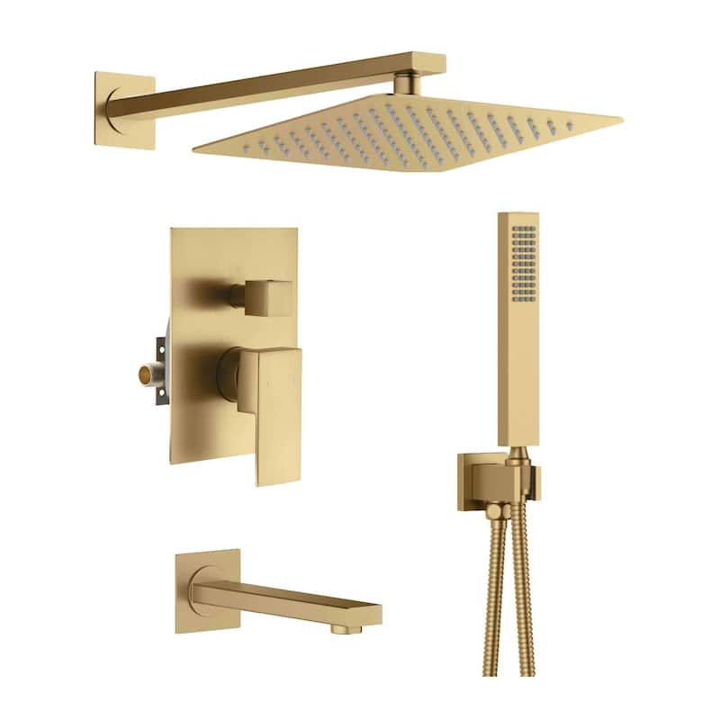 Cube Pressure Balanced 3-Function Shower System with Rough-In Valve