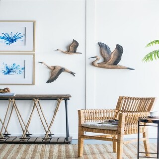 Set of 3 Reeds Migrating Bird Wooden Wall Decor, Home Decor Wooden Wall Art, Living Room Dining Room Office Bedroom