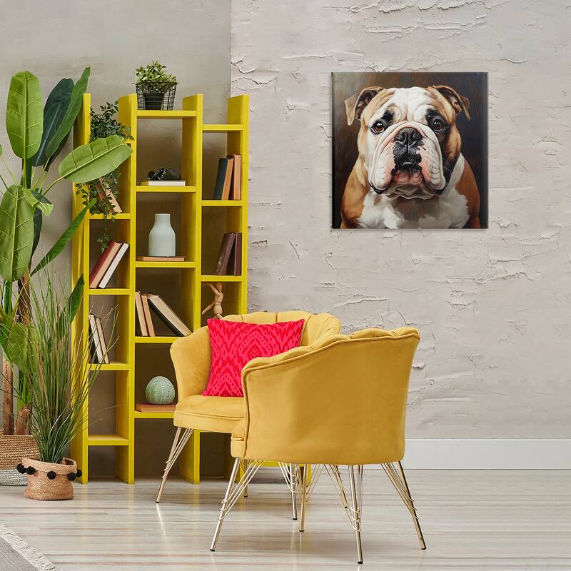 Stupell Stoic Bulldog Portrait Canvas Wall Art Design By Tom Crehan