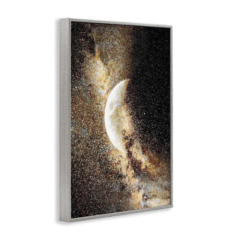 Stupell Starry Nebula Crescent Moon Framed Giclee Art Design By Gemma Bardot