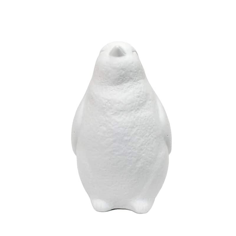 Simple Designs Porcelain Arctic Penguin Shaped Table Lamp - 6.29"L X 6.29"W X 10.23"H