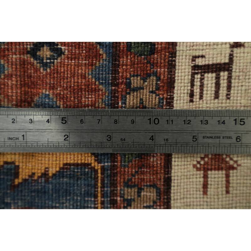 Hand Knotted Oriental 100% Wool Carpet Tribal All-Over Beige & Ivories Gabbeh (kashkoli) Area Rug - 6' 2'' X 4' 1''