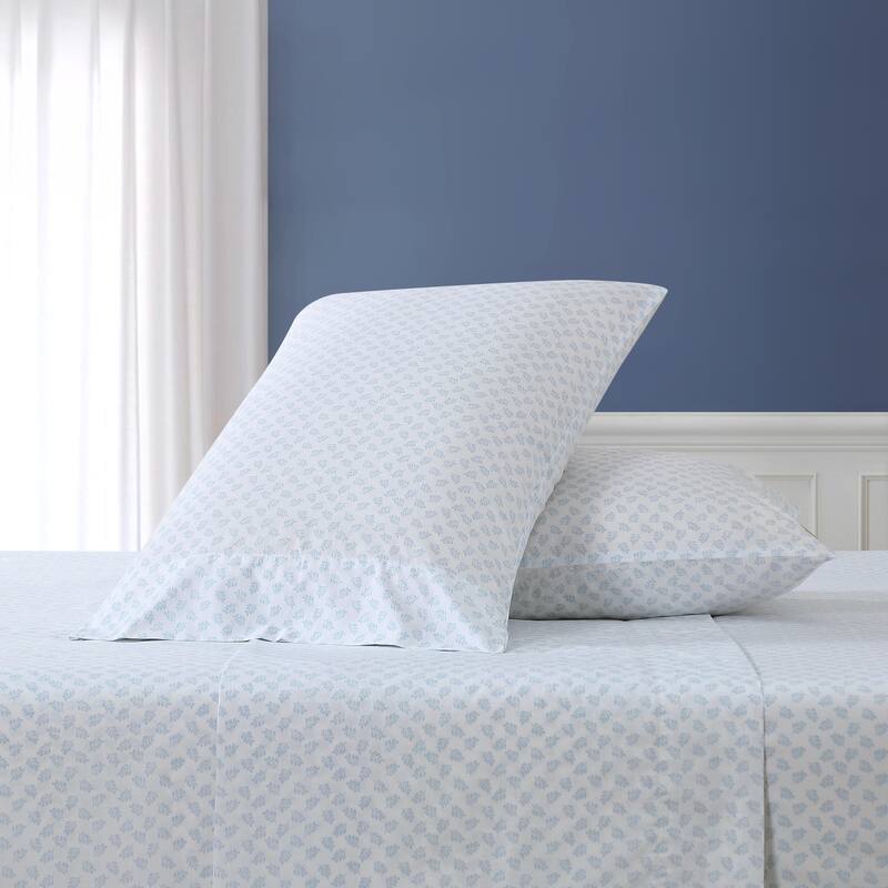 Nautica Cotton Percale Deep Pocket Bed Sheet Sets