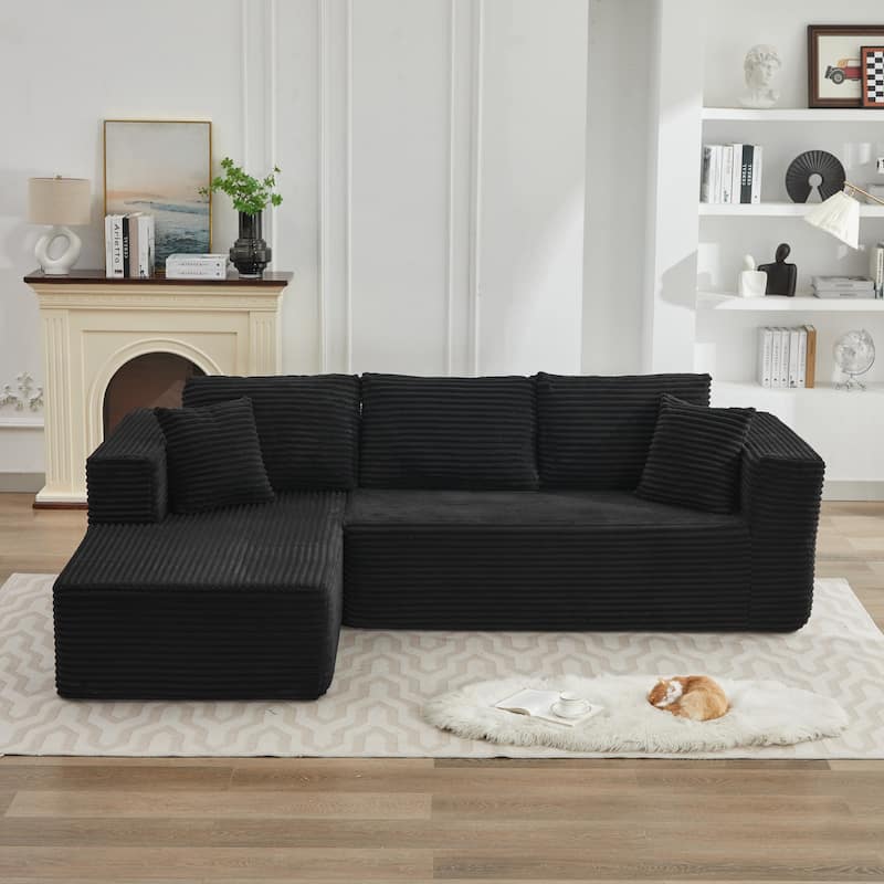 106" Cloud Sectional Couch L-Shape with Left Facing Chaise(Single Seat is not included),Deep Seat Modern Modular Sofa