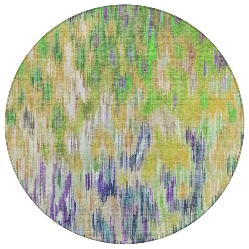 Machine Washable Indoor/Outdoor Modern Watercolor Chantille Rug
