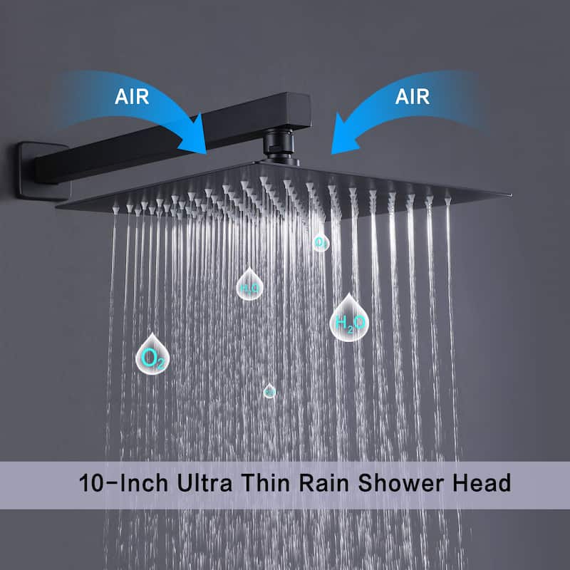 Single Handle Matte Black Shower Faucet With Rough-In Valve