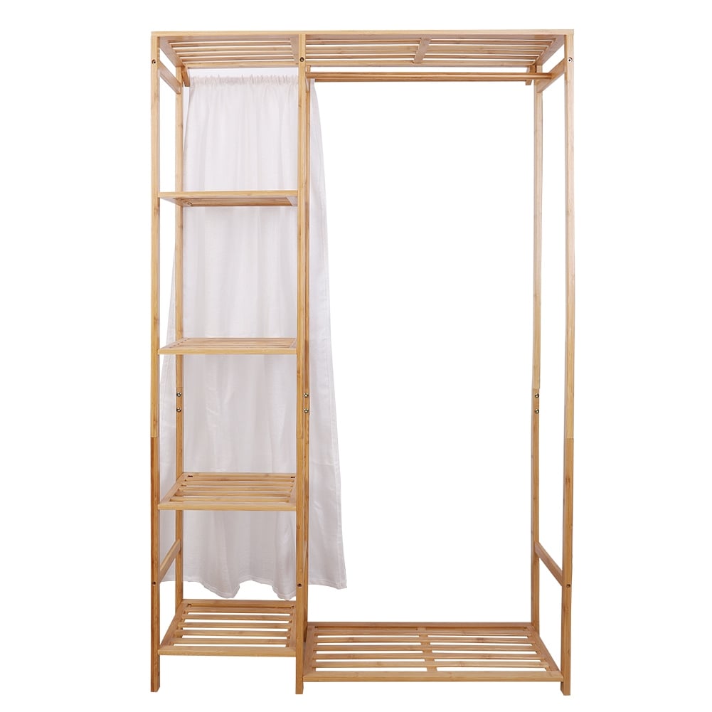 Free-standing Closet Garment Hanging Stand Bamboo Wood Rack - Bed Bath &  Beyond - 35279339