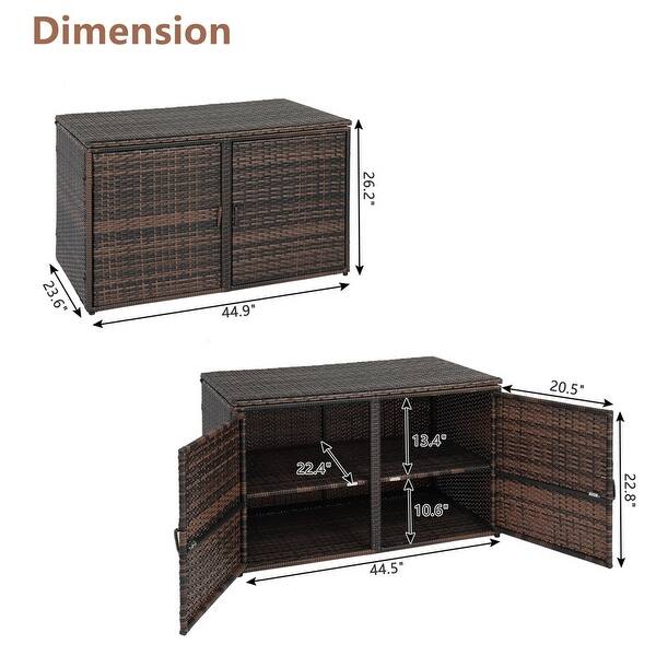 Patio 96 Gal. Rattan Deck Box with 2 Shelves