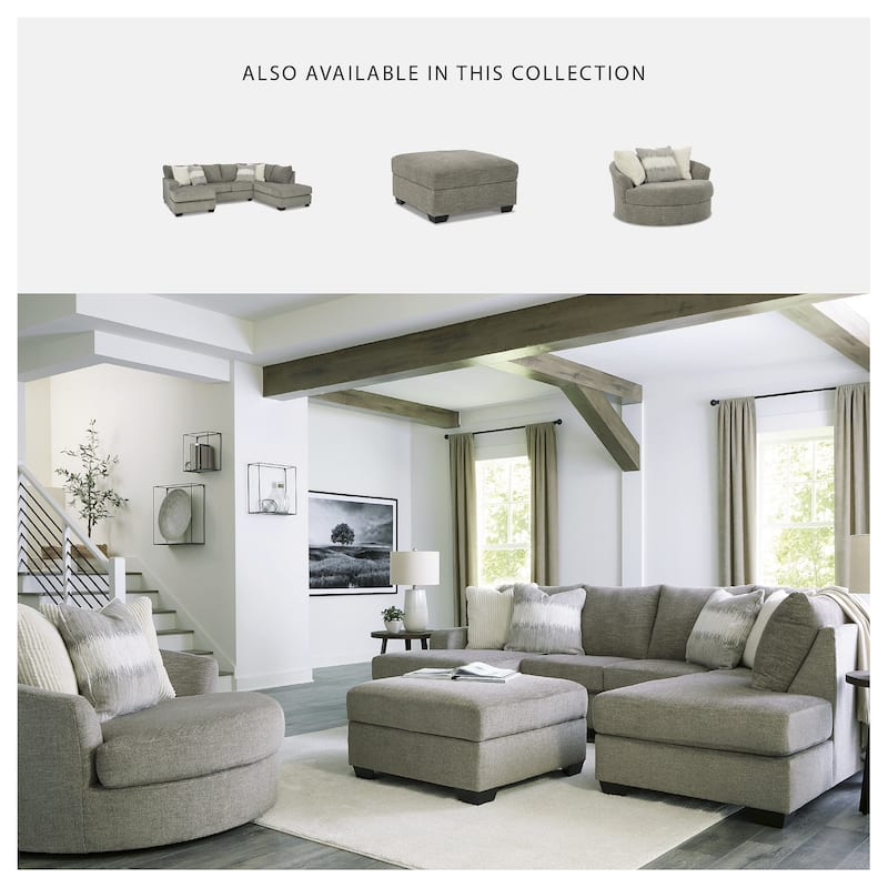Signature Design by Ashley Creswell Stone Oversized Swivel Accent Chair - 56"W x 56"D x 32"H