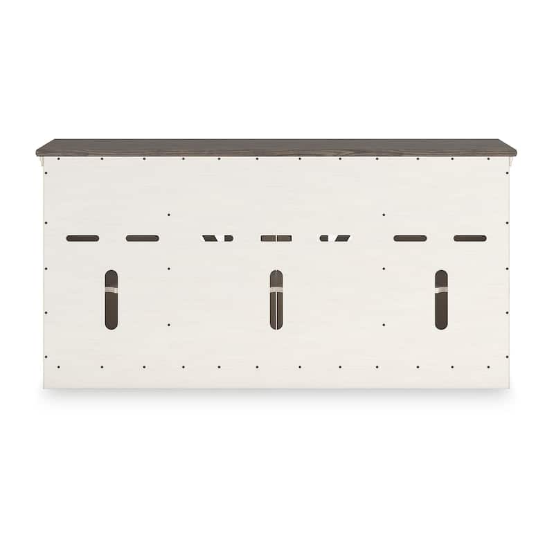 Signature Design by Ashley Bolanburg White/Gray 73" TV Stand for TVs up to 83" - 72.5" W x 20.25" D x 36.13" H