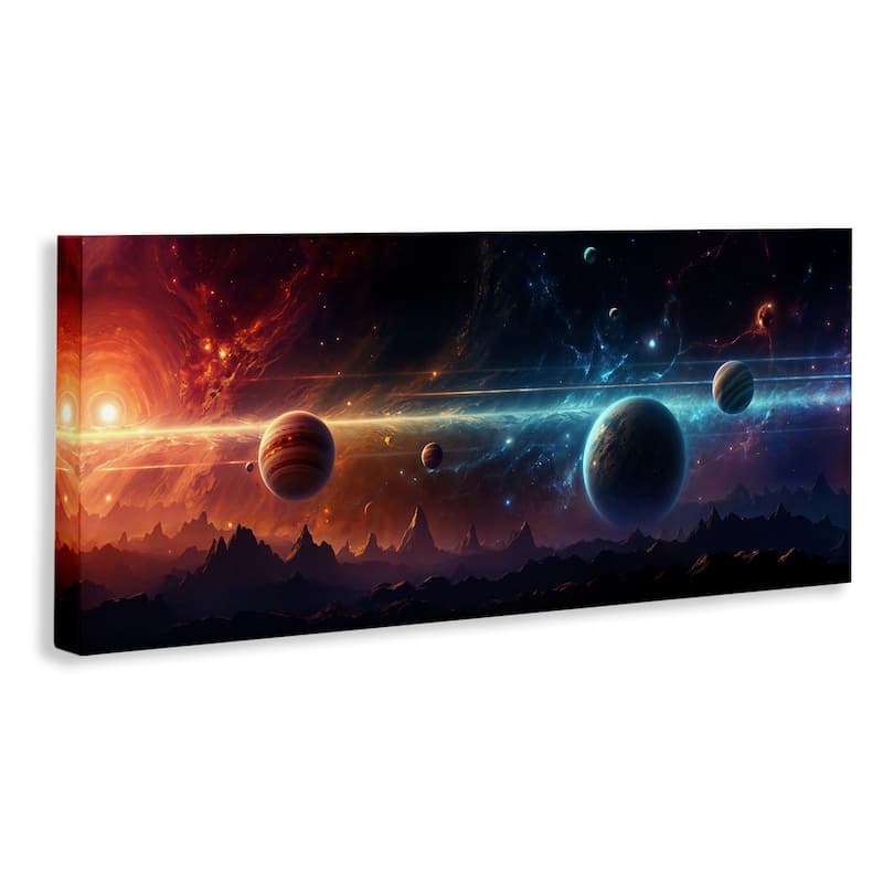 Stupell Surreal Planets over Crags Canvas Wall Art Design By Wumples