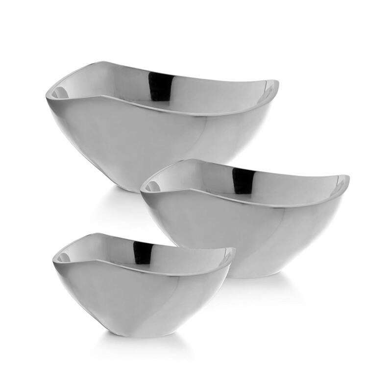 Nambe Alloy Tri Corner Bowl Silver - 7.5 Inch