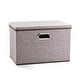 preview thumbnail 1 of 3, Enova Home Large Collapsible Storage Bins with Cover (Brown)