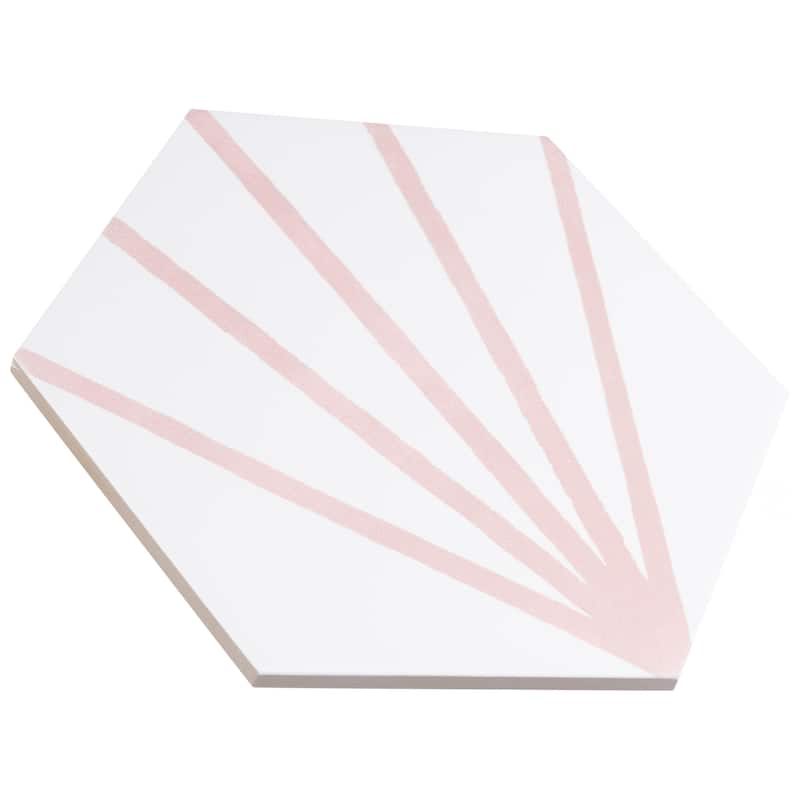Merola Tile Horizon Dawn Hex Rosa 7-3/4" x 9" Porcelain Floor and Wall Tile
