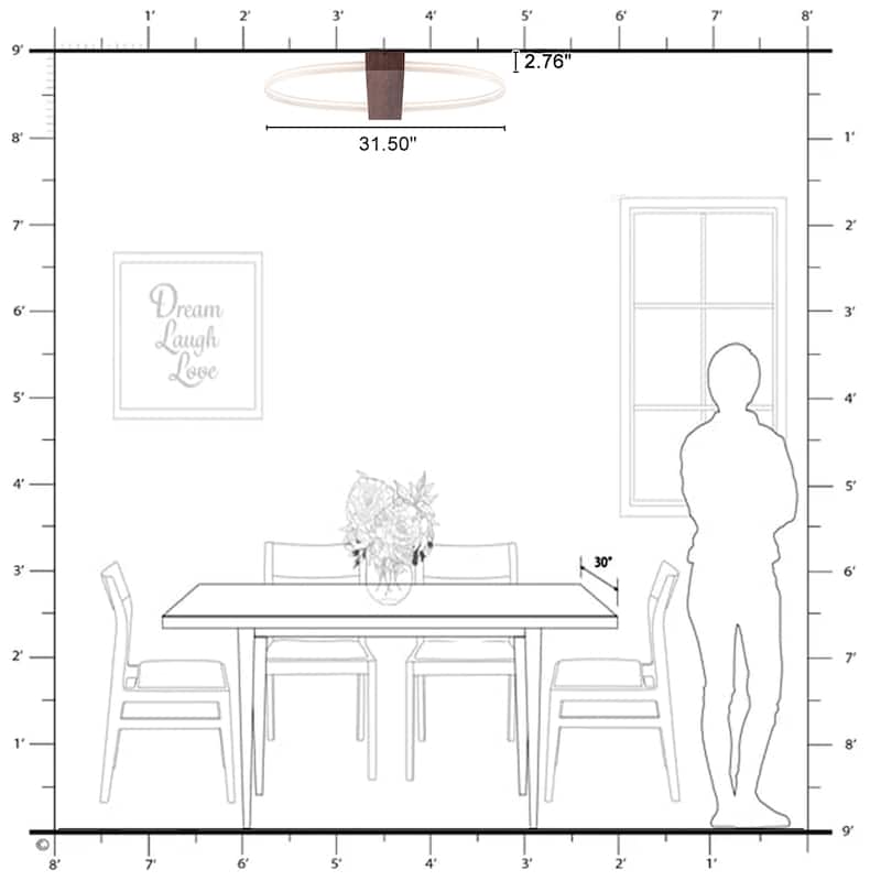 Oval Clear Ribbed Acrylic LED Flush Mount Ceiling Light Dimmable - Dia.31.5-in