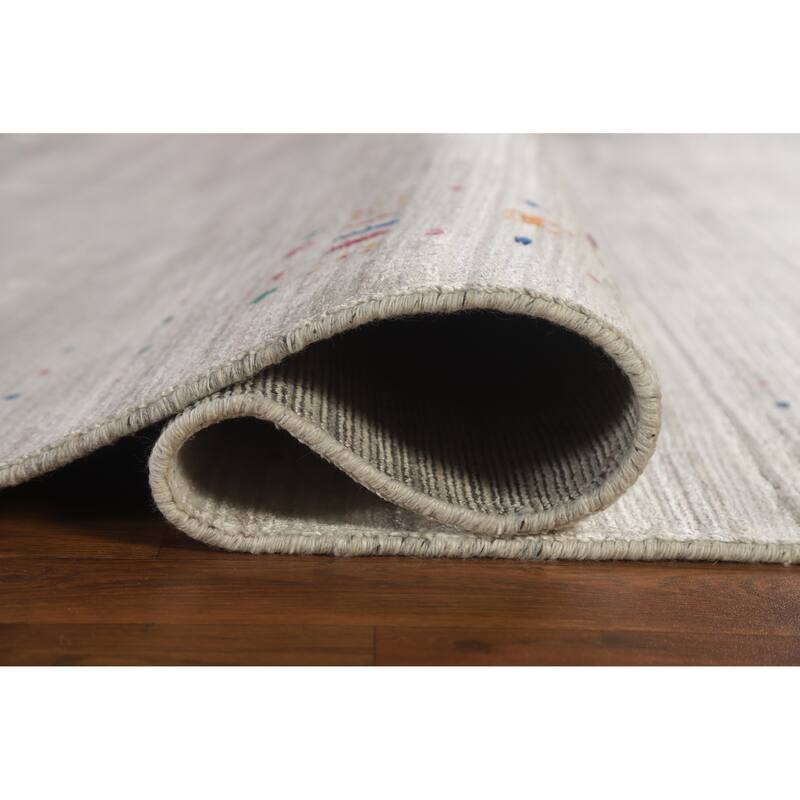 Hand Knotted Oriental 100% Wool Carpet Tribal Tribal Beige & Ivories Gabbeh Area Rug - 9' 10'' X 7' 9''
