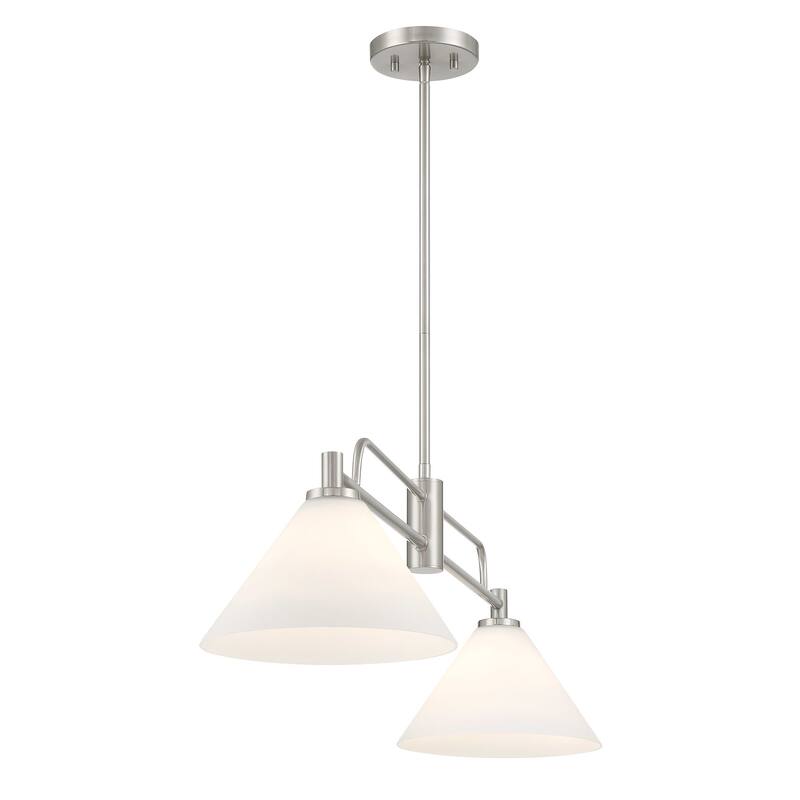 Bellevue SHCH60729 2 Light 40" Wide Linear Chandelier with Opal Glass