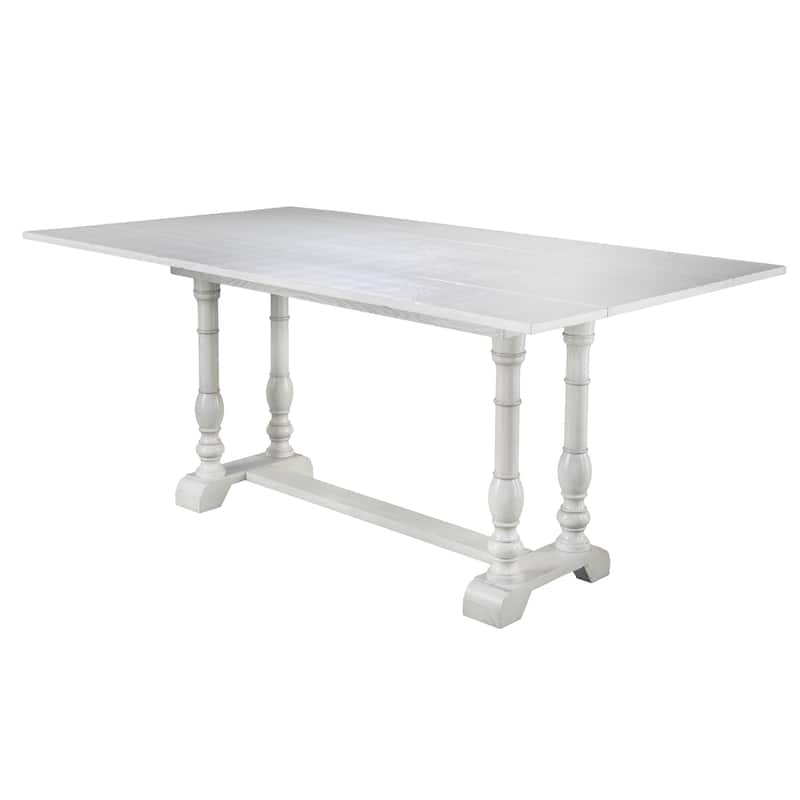 SEI Furniture Eddlewood Farmhouse Drop Leaf Trestle Console to Dining Table