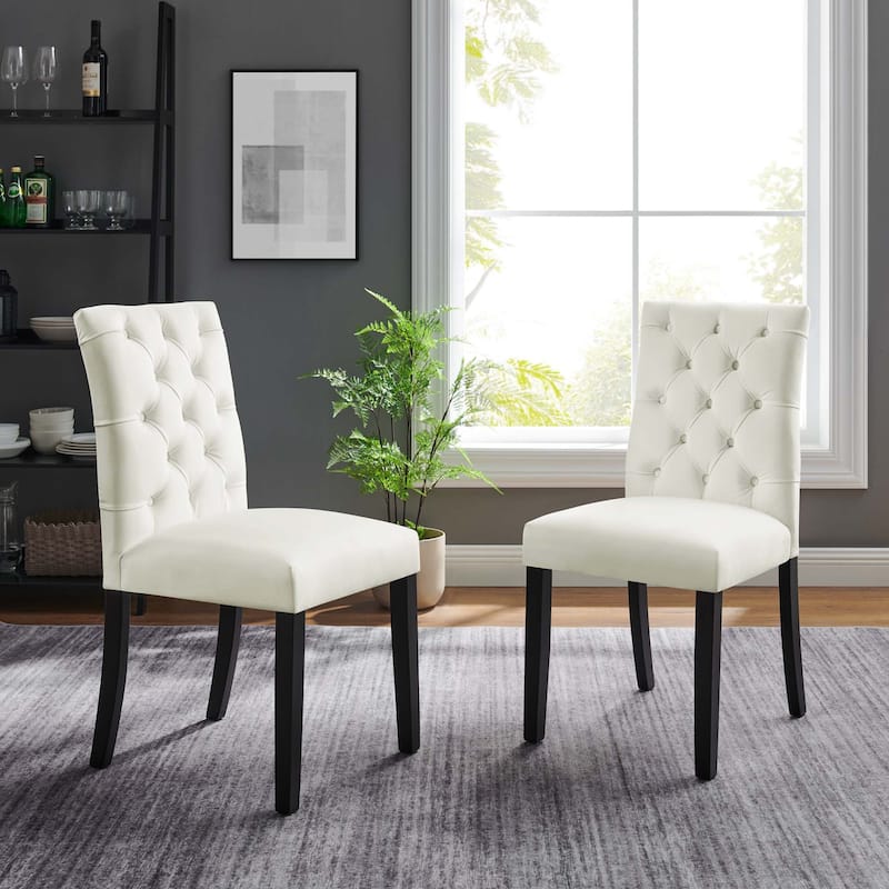 Duchess Performance Velvet Dining Chairs - Set of 2 - White