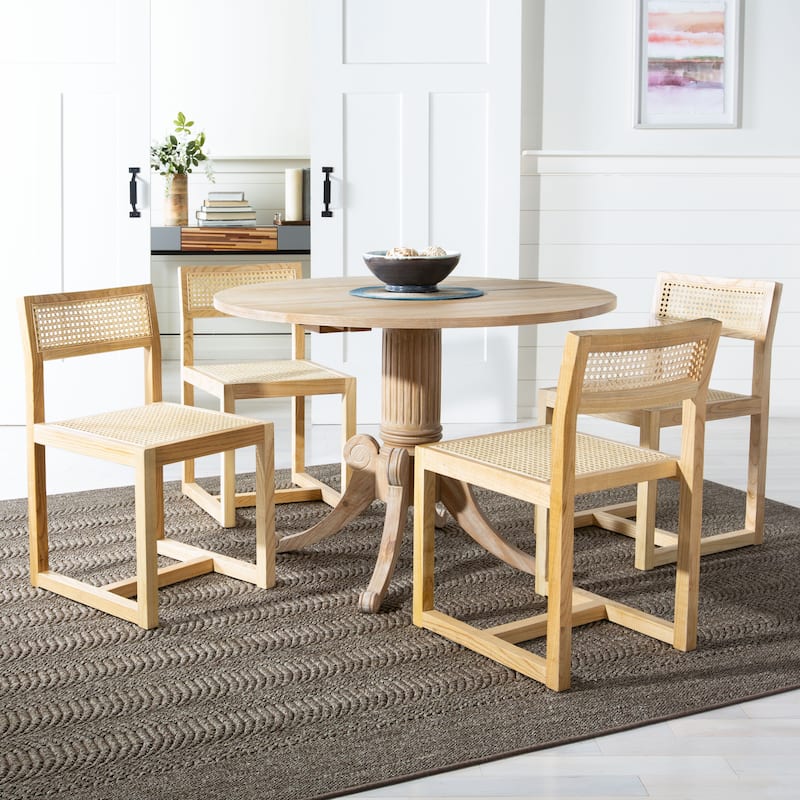 SAFAVIEH Jeane Antique White Drop Leaf Dining Table - 43" W x 43" D x 31" H - 43Wx43Dx31H