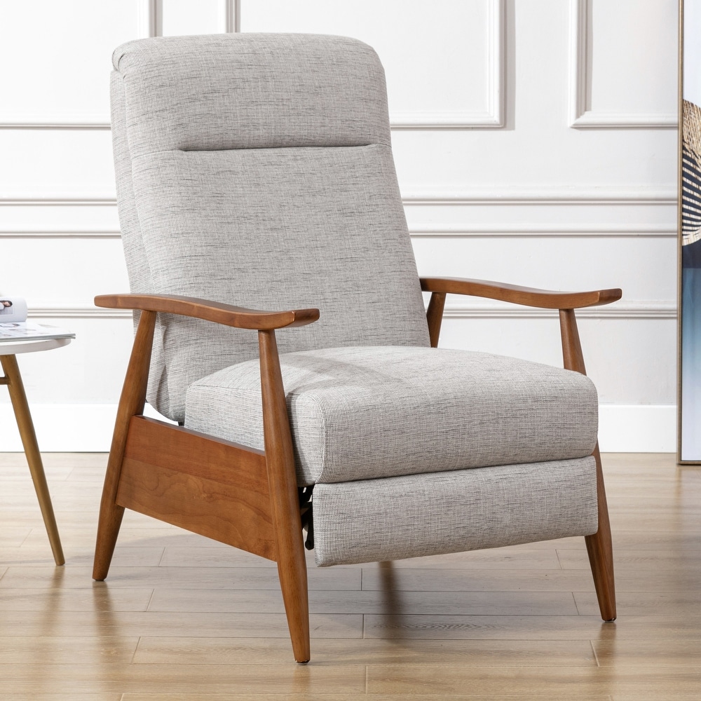 Sienna wood arm push deals back recliner by greyson living
