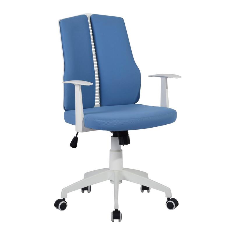 HomyLin Adjustable Home Office Chair Swivel Task Chair with Armrest and Lumbar Support - Light Blue