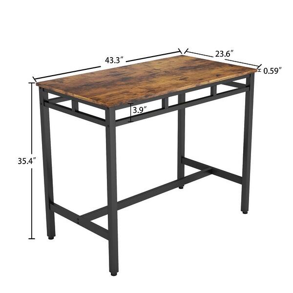 5 Pieces Dining table and chair set Industrial Counter with 4 Chairs