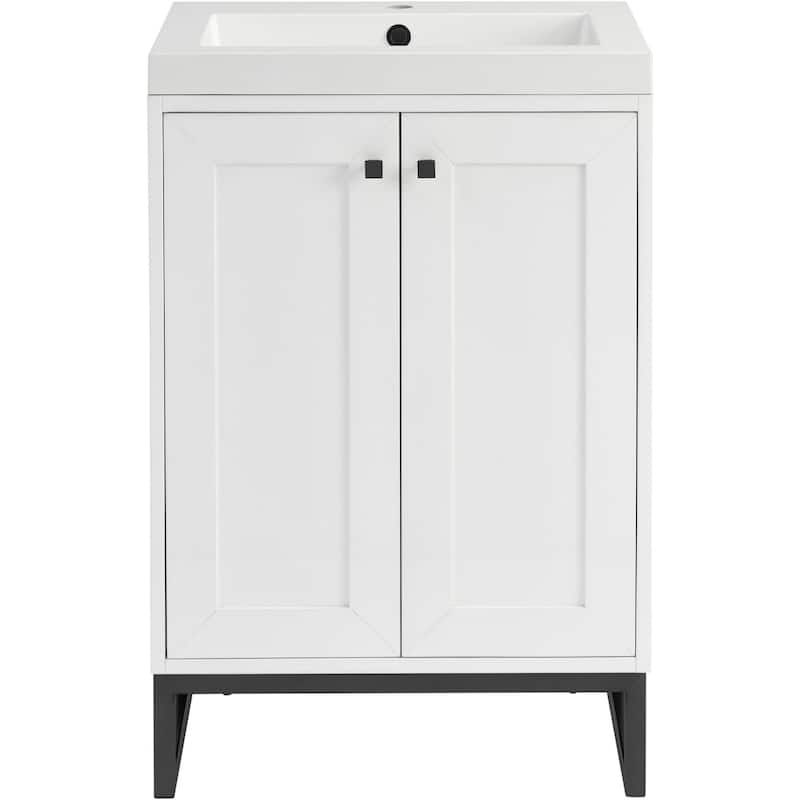 James Martin Vanities 533V24MBKWG Chianti 24" Free Standing Single - Glossy White