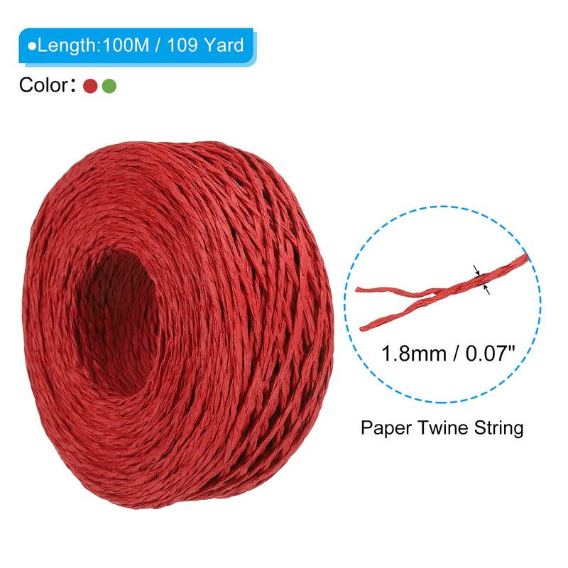 4 Rolls Raffia Ribbon, Paper Twine String