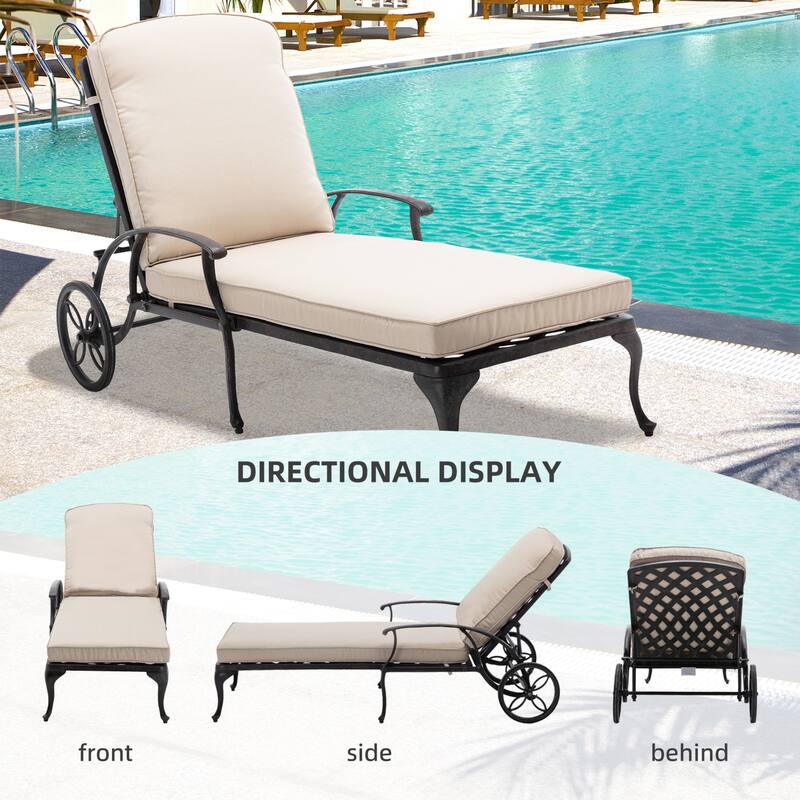 Aluminum Reclining Outdoor Chaise Lounge
