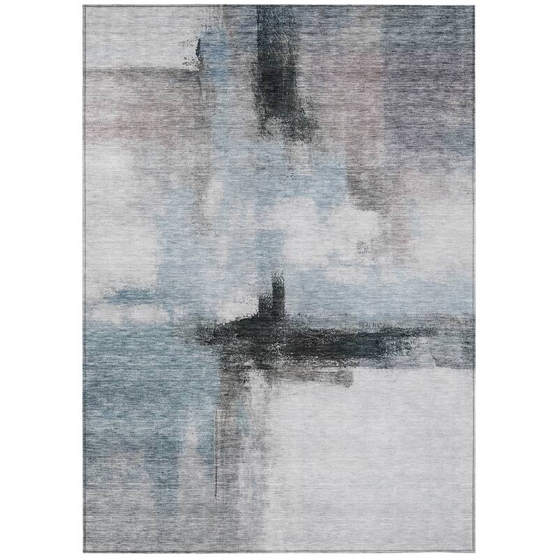 HomeRoots Abstract Transitional Rectangle Outdoor Rug